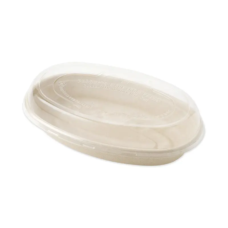 PLA Lids for Fiber Burrito Bowls, 9.7  Diameter, Clear, Plastic, 300/Carton