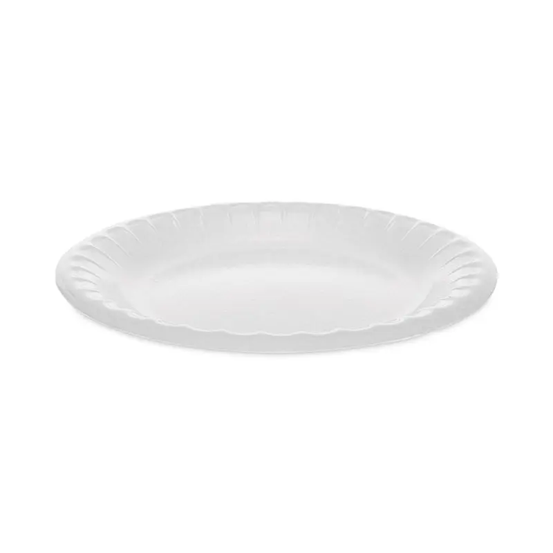 Placesetter Deluxe Laminated Foam Dinnerware, Plate, 6  dia, White, 1,000/Carton