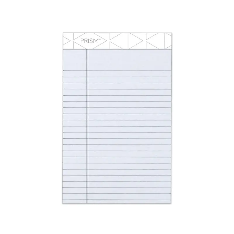 Prism   Colored Writing Pads, Narrow Rule, 50 Pastel Gray 5 x 8 Sheets, 12/Pack