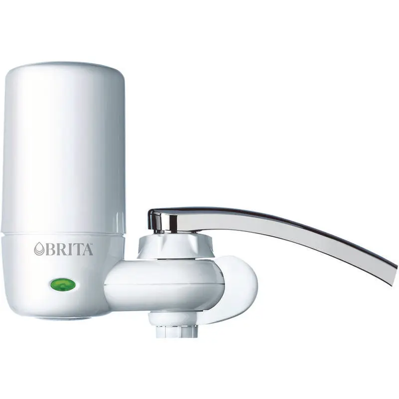 Water Faucet Mount Filtration System, Filter Change Reminder, White, 4/Carton