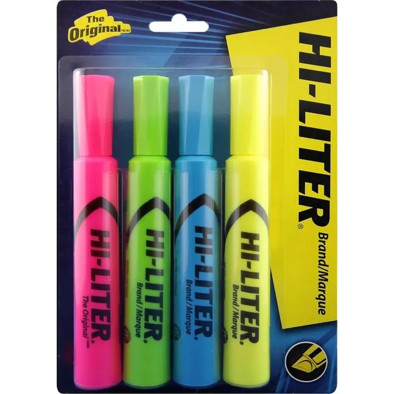 83564 HILITER DESK STYLE 4 PACK ASSORTED FLUORESCENT ? YE