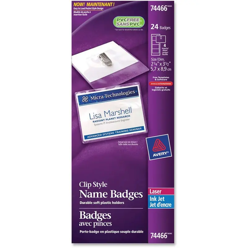 Avery® 74466 Laser/Inkjet Badge Insert