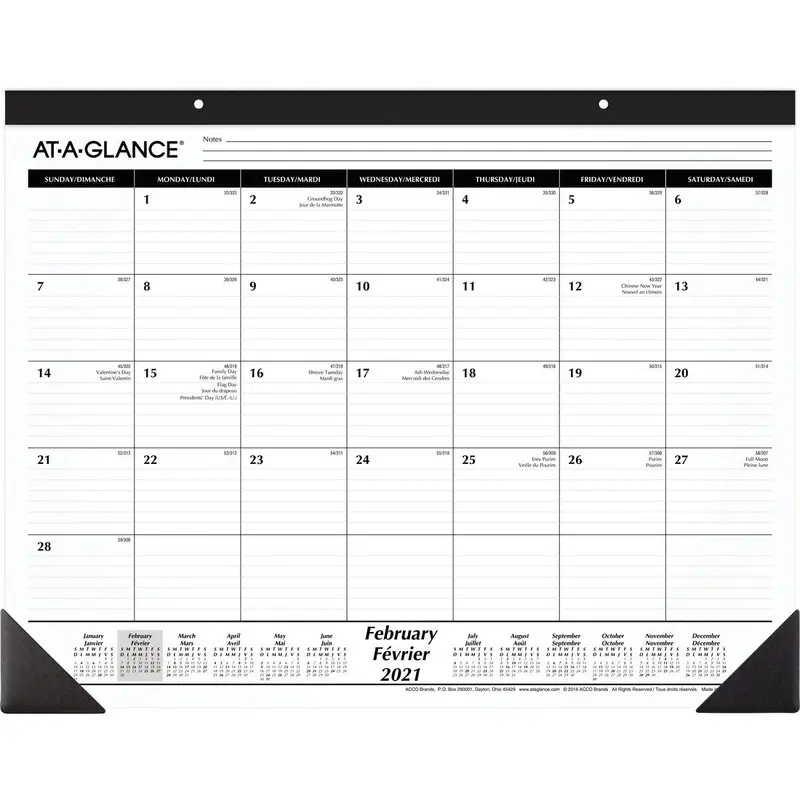 At-A-Glance Monthly Calendar Desk Pad