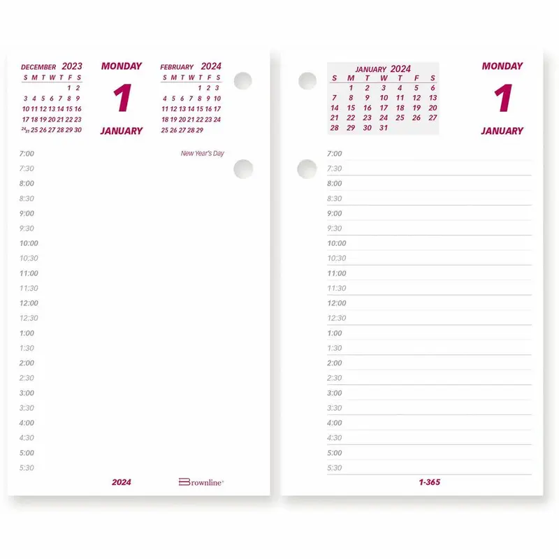 Brownline Daily Calendar Pad Refill Only 6" x 3-1/2" - C2R, 2024
