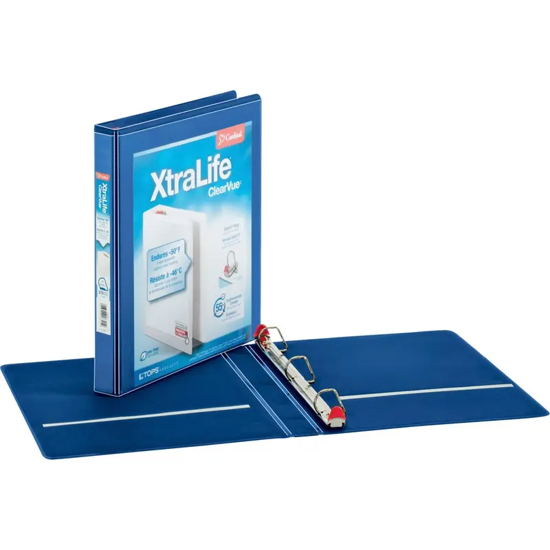 Cardinal Xtralife ClearVue Locking Slant-D Binders 1", Blue