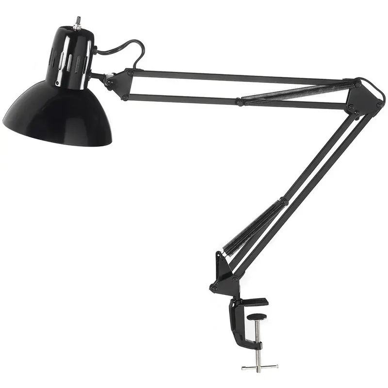 Dainolite Clamp-On Task Lamp, Gloss Black