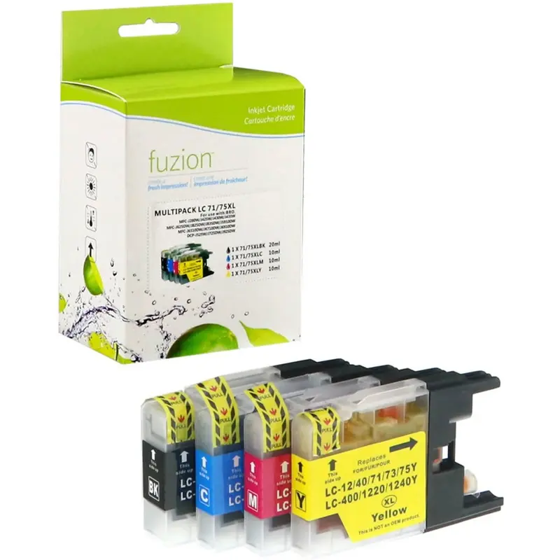 fuzion Ink Cartridge - Alternative for Brother LC75 - Black, Cyan, Magenta, Yellow