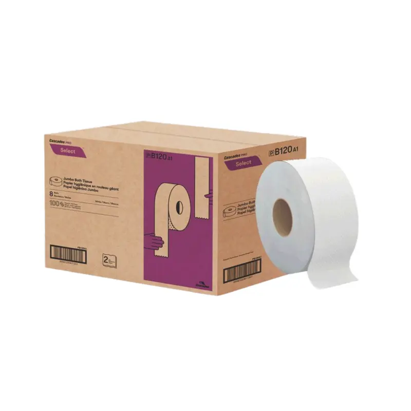 Jumbo Toilet Paper - B120 - 3.3" x 900', 2 Ply