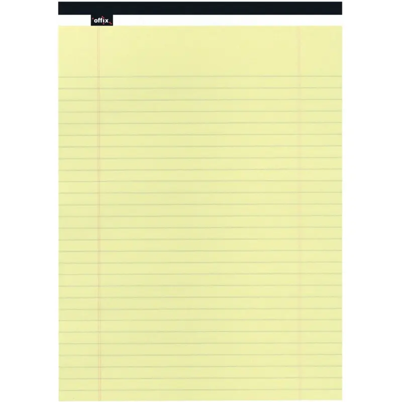 Offix Notepad 50 Sheets - 5" x 8 3/4" - Yellow Paper - 1 Each