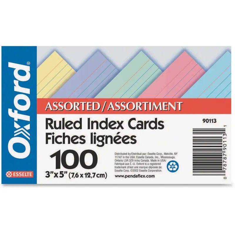 Oxford Printable Index Card