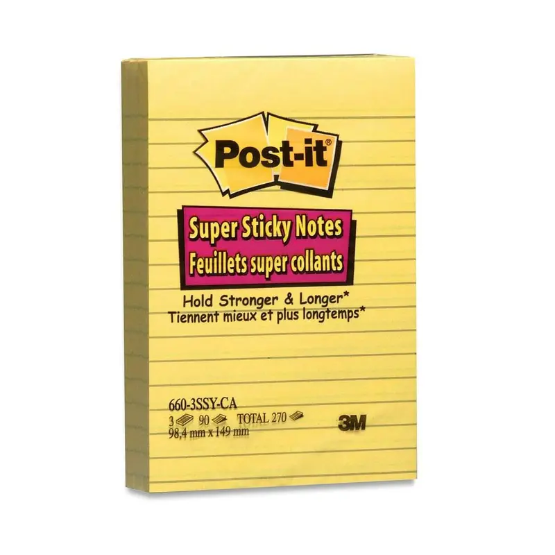 Post-it® Super Sticky Ruled Adhesive Notes