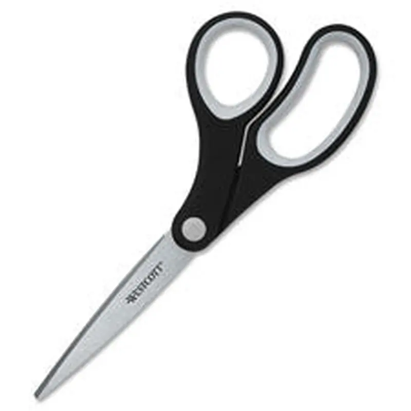 Scissors, Bent/Soft Handles, 8", Black