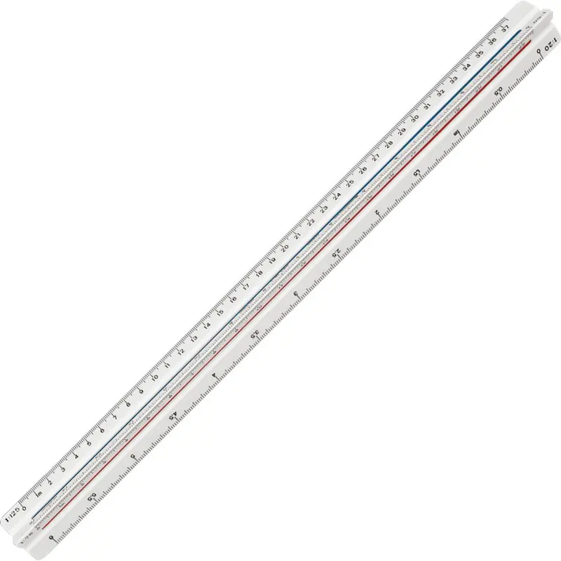 Staedtler Mars Triangular Scale - Metric Measuring System - Solid Plastic - 1 Each - White (98718-1BK)