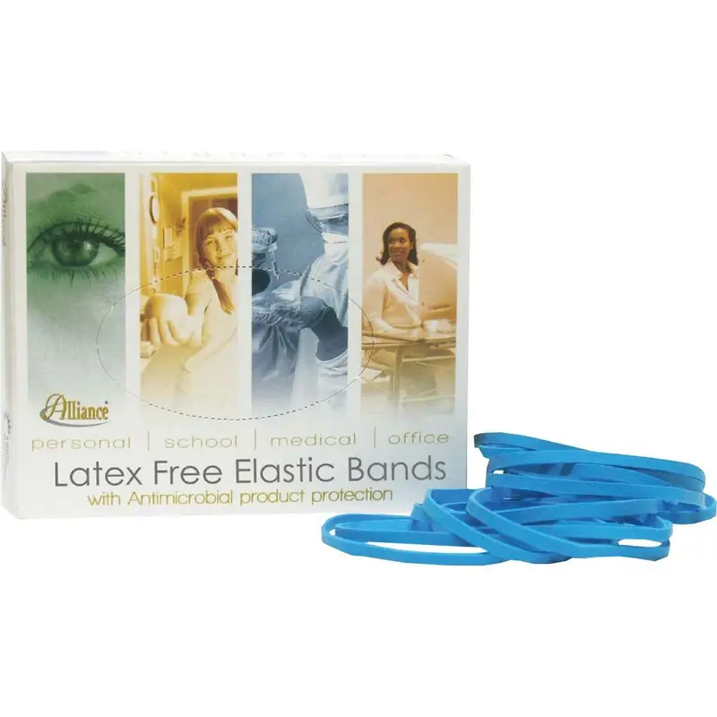 VLB Rubber Bands - Size: #18 - 3" (76.20 mm) Length - Antimicrobial, Latex-free - Rubber - Blue - 0.25 lb/Box