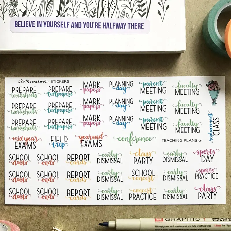 Artsunami Planner Sticker Teaching Plans