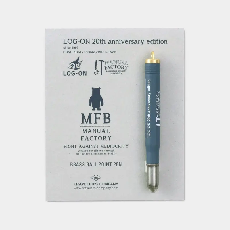 LOGON Traveler's Factory Brass Ballpoint Pen Navy
