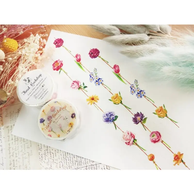 Maruco Art Masking Tape Floral Backdrop