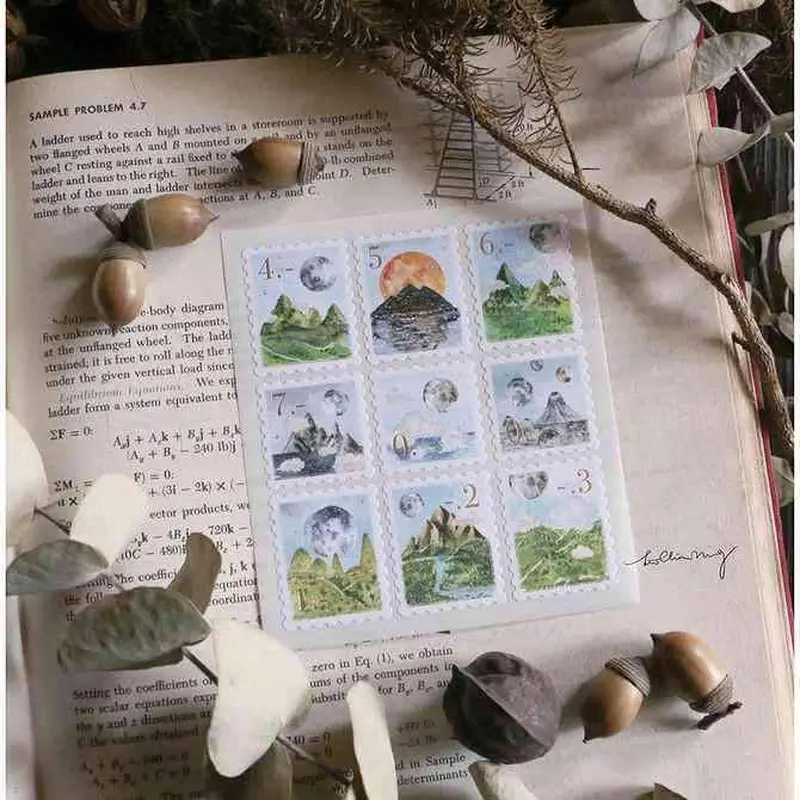 Lin Chia Ning Postage Stamps Landscape Sticker Sheet