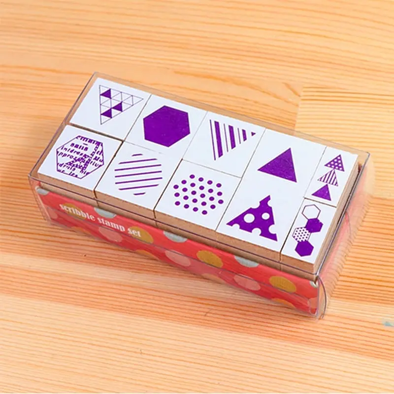 MICIA Scribble Stamp Set - Geometric Triangle And Hexagon