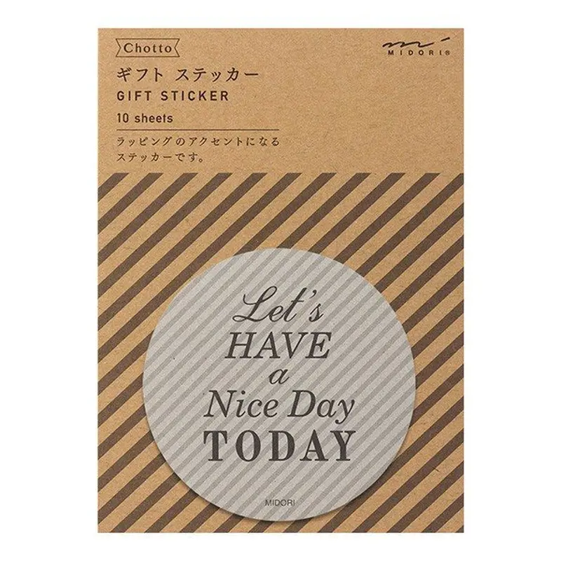 Midori Gift Sticker Nice Day Pattern Gray