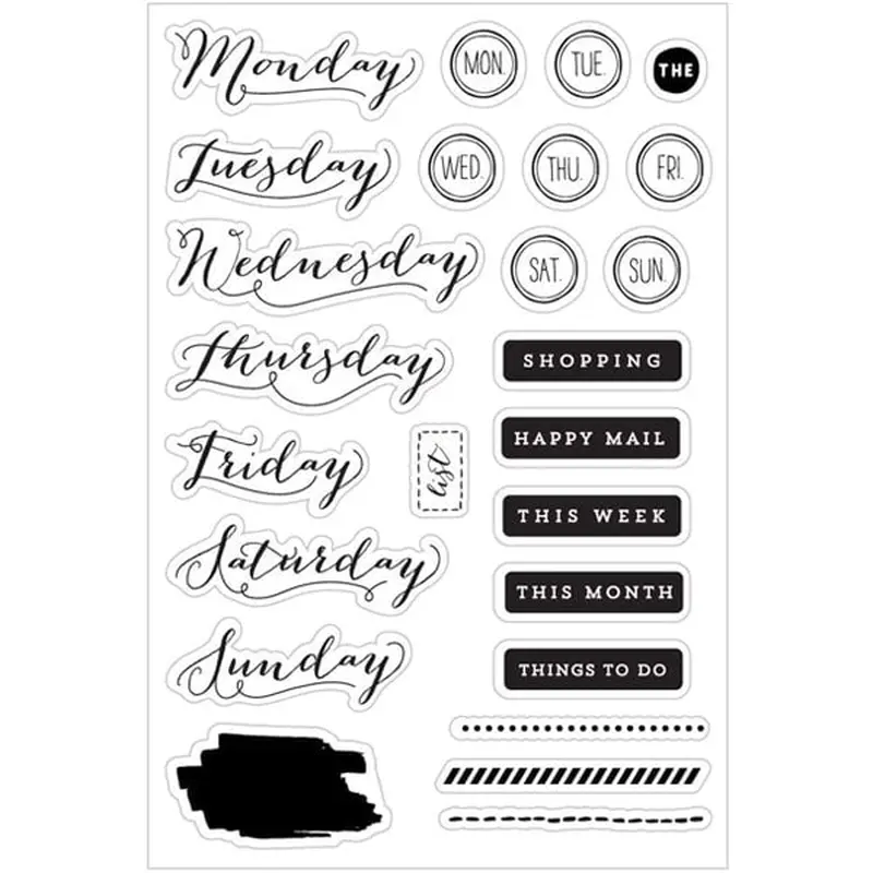 Prima Traveler's Journal Cling Stamp - Days