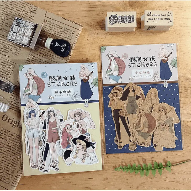 Starlululu Holiday Girl Sticker Set WaterproofYellow