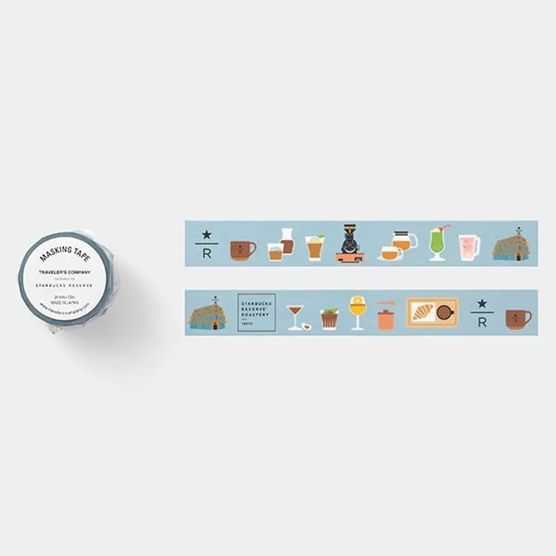 Washi Sampler 1M - Travelers Factory Starbucks Roastery Masking Tape Blue