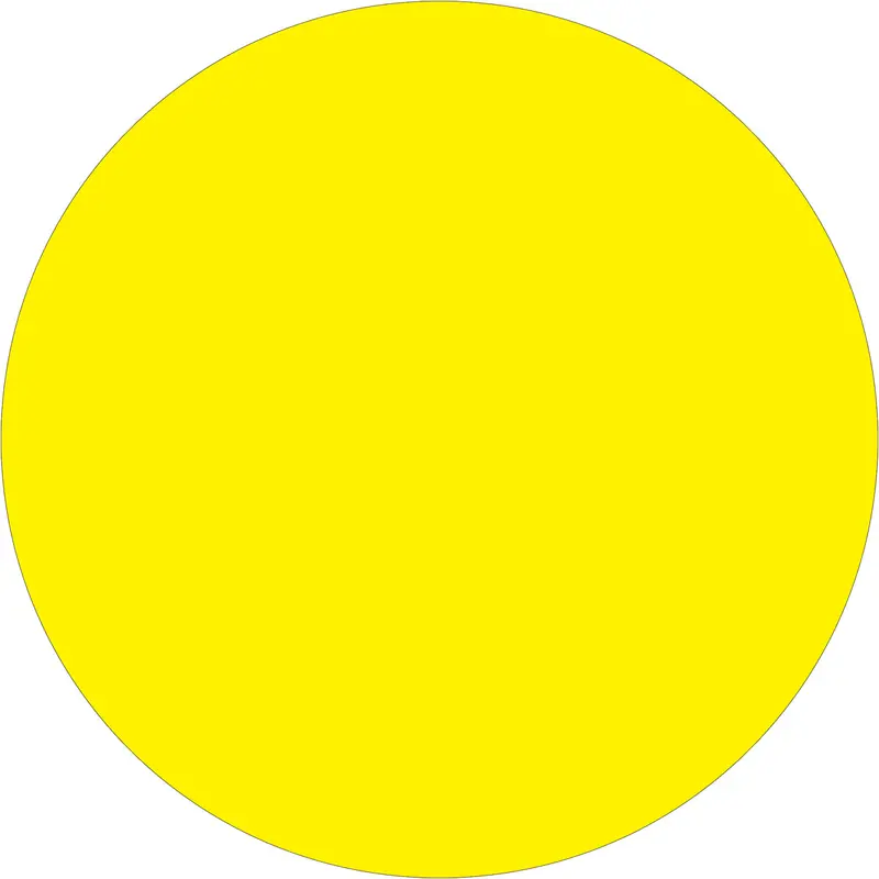 1" Circle - Fluorescent Yellow Removable Labels 500/Roll