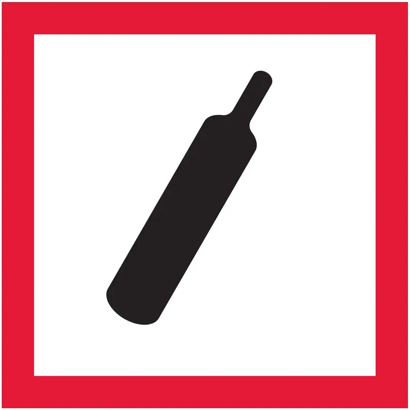 1 x 1" Pictogram - Gas Cylinder Labels 500/Roll