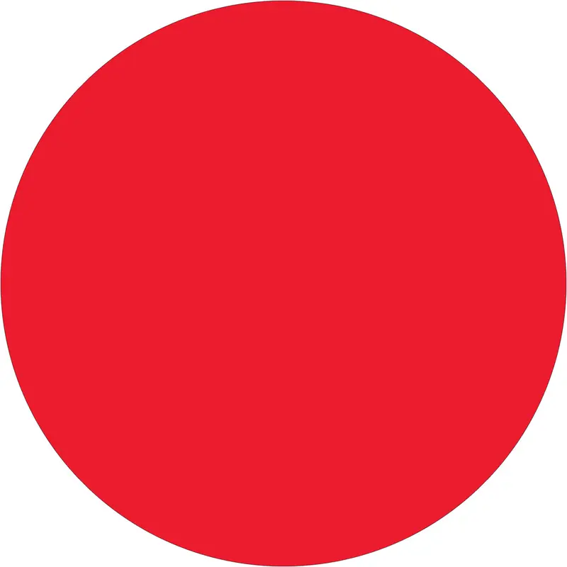 1/2" Fluorescent Red Inventory Circle Labels 500/Roll