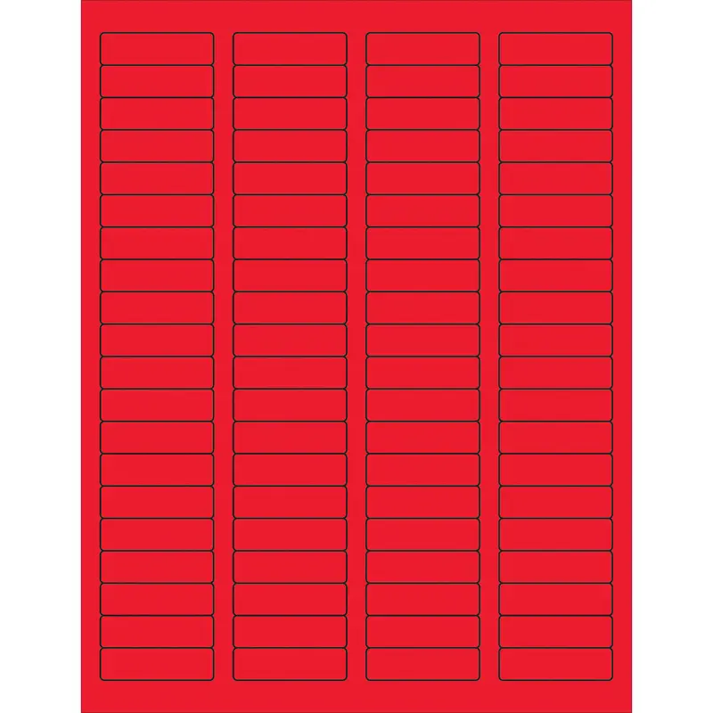 1 3/4 x 1/2" Fluorescent Red Rectangle Laser Labels 8000/Case