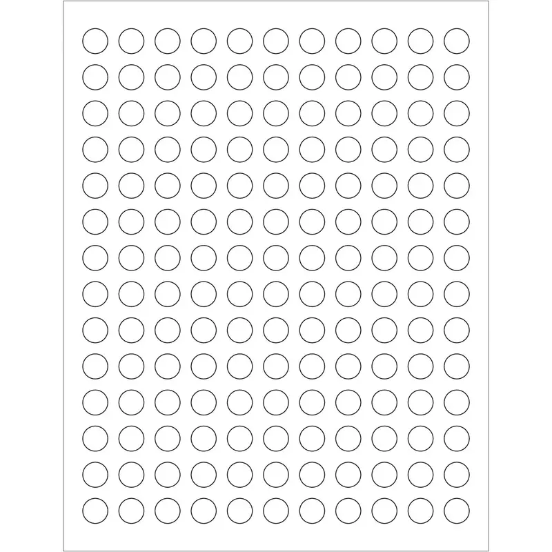 1/2" White Circle Laser Labels 15400/Case
