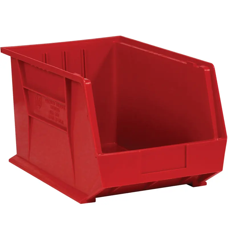 10 3/4 x 8 1/4 x 7 Red Plastic Bin Boxes  6/Case