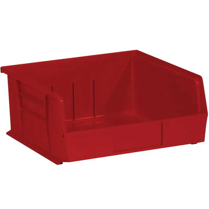 11 x 10 7/8 x 5 Red Plastic Bin Boxes 6/Case