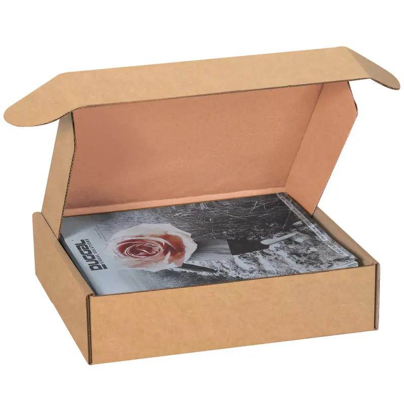 12 1/8 x 9 1/4 x 3 Brown Corrugated Deluxe Literature Mailers 50/Bundle