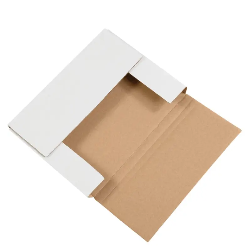12 1/8 x 9 1/8 x 1/2, 1, 1 1/2, 2 White Easy-Fold Mailers 50/Bundle