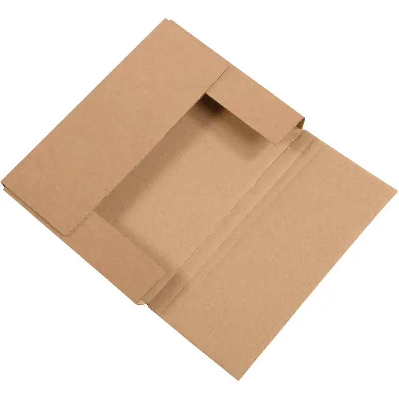 11 x 8 1/2 x 3 Kraft Easy-Fold Mailers 50/Bundle
