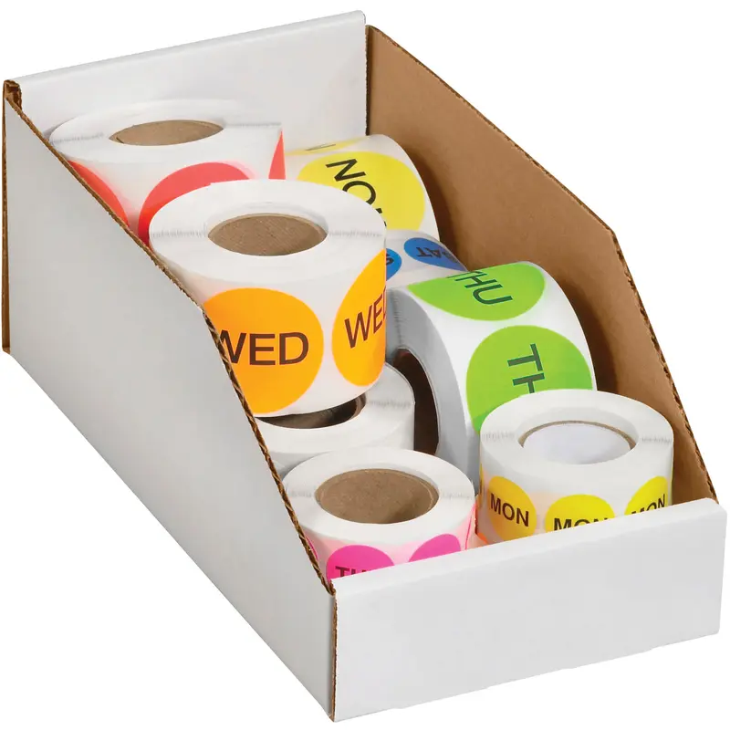12 x 24 x 4 1/2 Open-Top White Corrugated Bin Box 50/Bundle