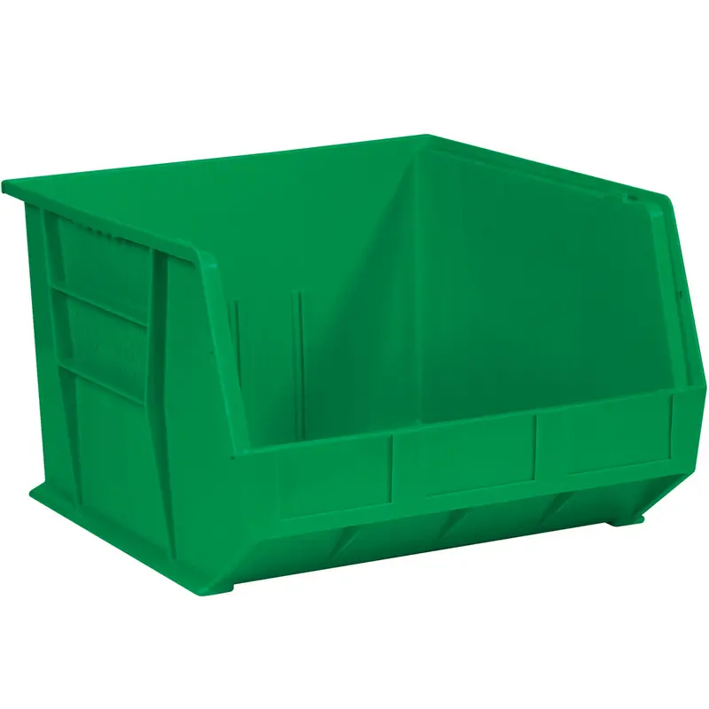 16 1/2 x 14 3/4 x 7 Green Plastic Bin Boxes 6/Case