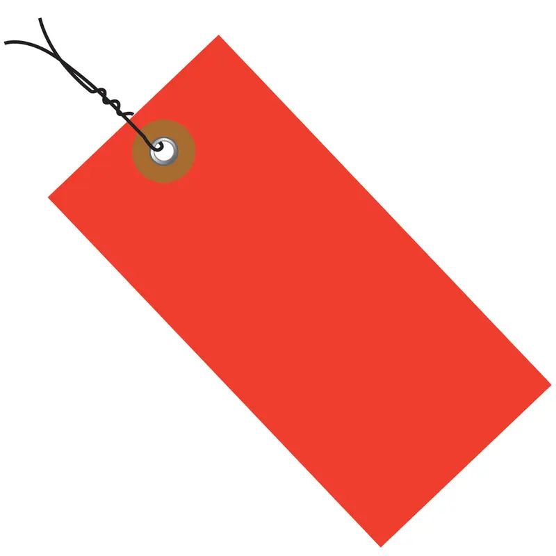 2 3/4 x 1 3/8 Red Tyvek Pre-Wired Shipping Tag 100/Case
