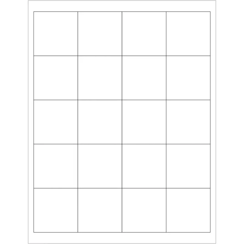 2 x 2" White Rectangle Laser Labels 2000/Case