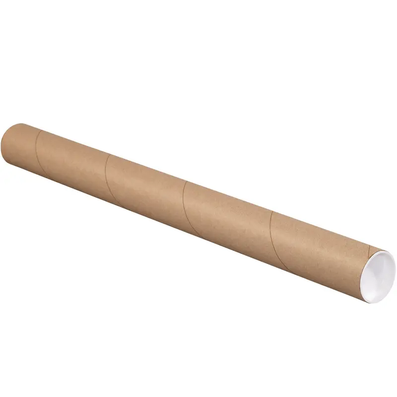 2 1/2 x 30 Brown Mailing Tubes With End Caps .070 Gauge 34/Case