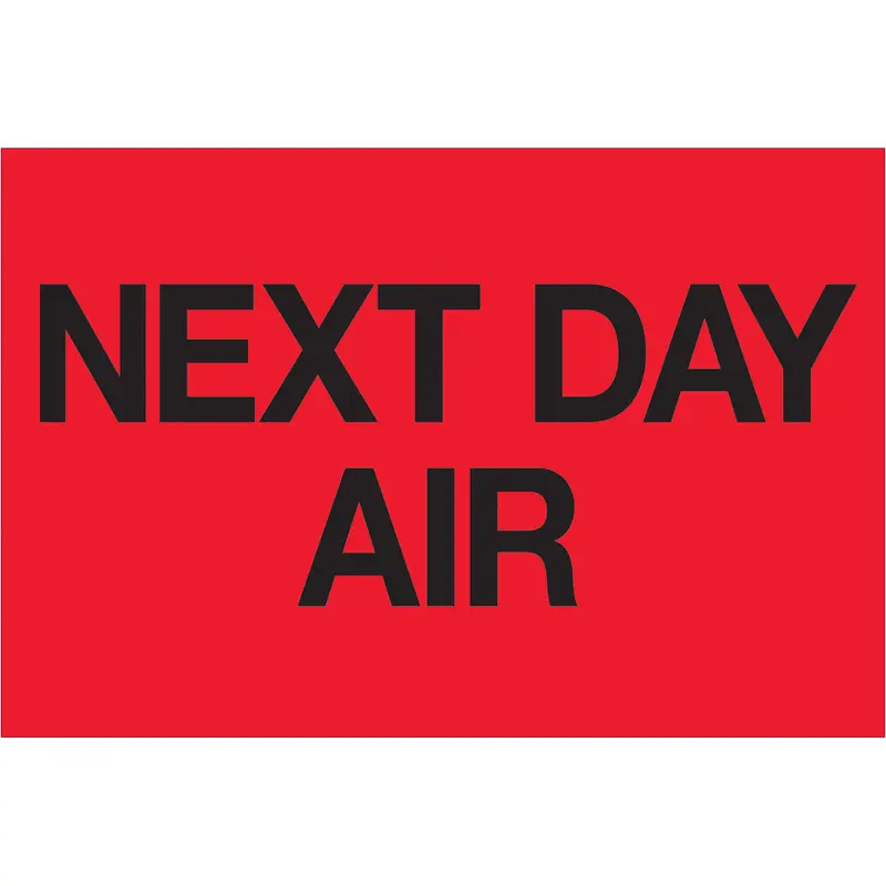 2 x 3" - "Next Day Air" (Fluorescent Red) Labels 500/Roll