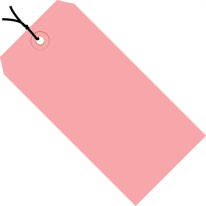 2-3/4 x 1-3/8 Pre-Strung Pink Tags (THICK BOARD - 13 POINT) 1000/Case