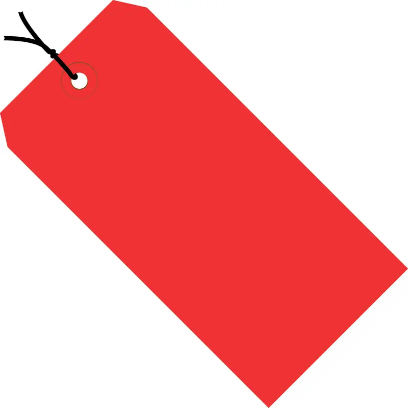 2-3/4 x 1-3/8 Pre-Strung Red Tags (THICK BOARD - 13 POINT) 1000/Case