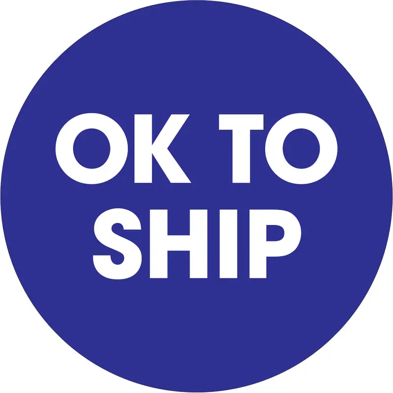 2" Circle - "OK To Ship" Blue Labels 500/Roll