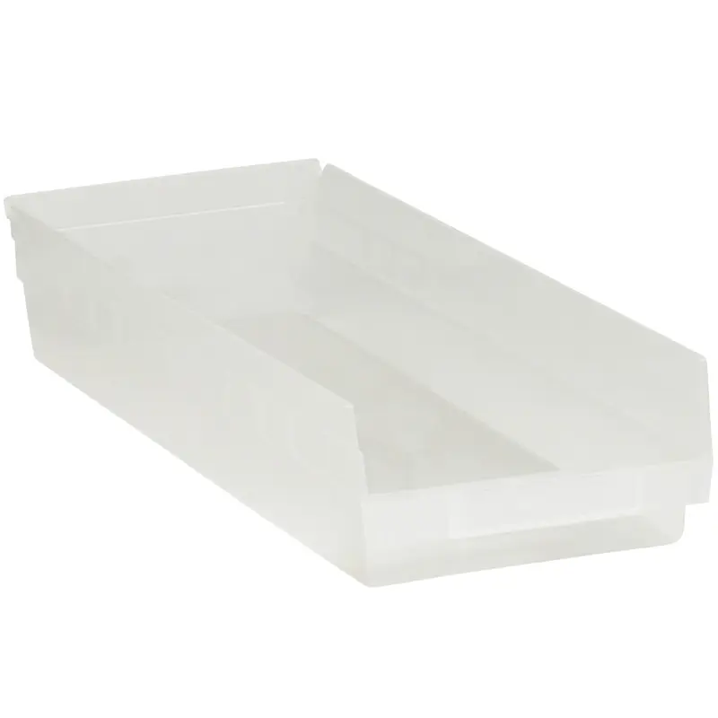 23 5/8 x 8 3/8 x 4 Clear Plastic Shelf Bin Boxes 6/Case