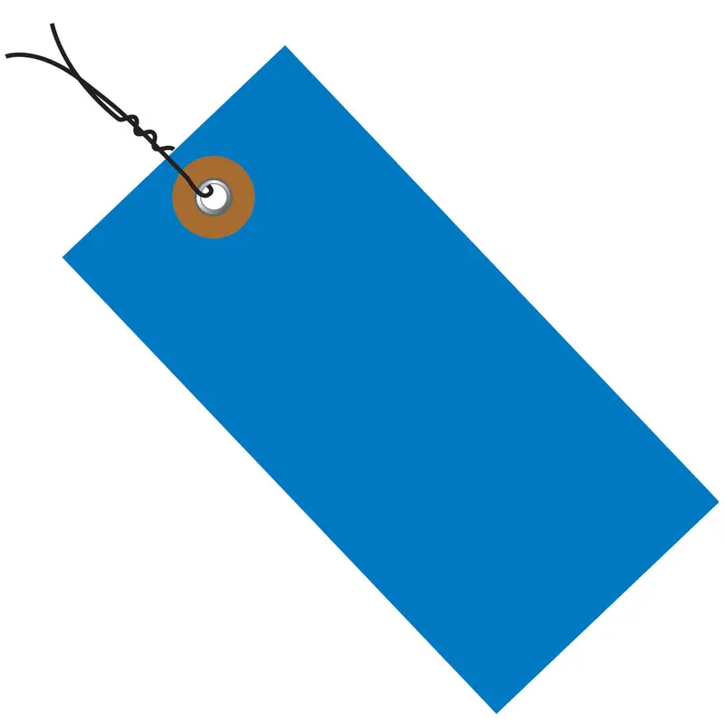 3 3/4 x 1 7/8 Blue Tyvek Pre-Wired Shipping Tag 100/Case