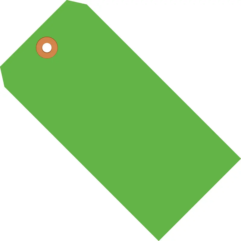 3 3/4 x 1 7/8 Fluorescent Green 13 Pt. Shipping Tags 1000/Case