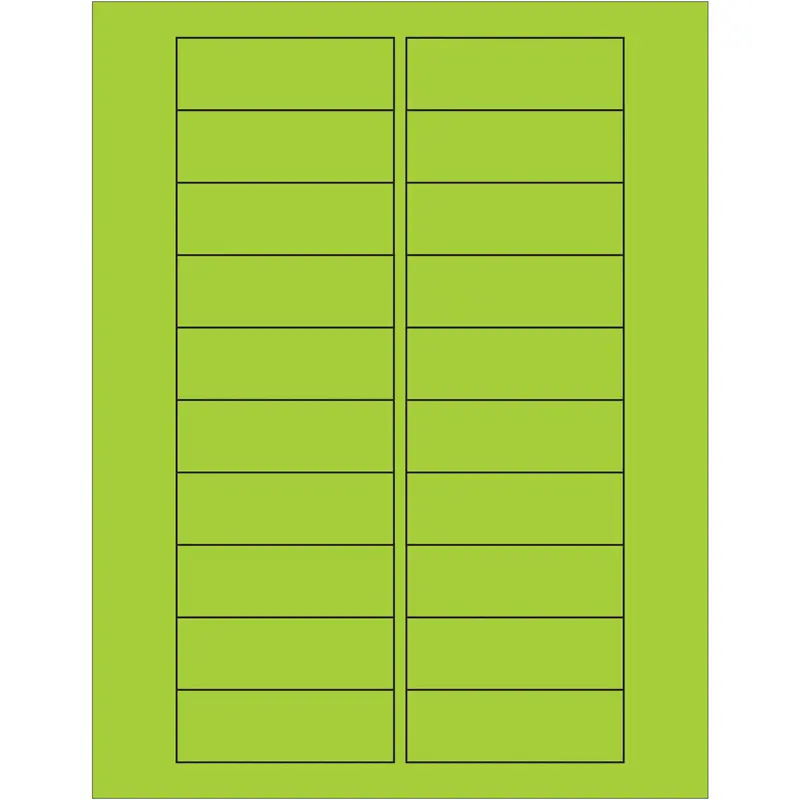 3 x 1" Fluorescent Green Rectangle Laser Labels 2000/Case